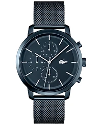 Lacoste Men's Replay Blue-Tone Stainless Steel Mesh Bracelet Watch 44mm