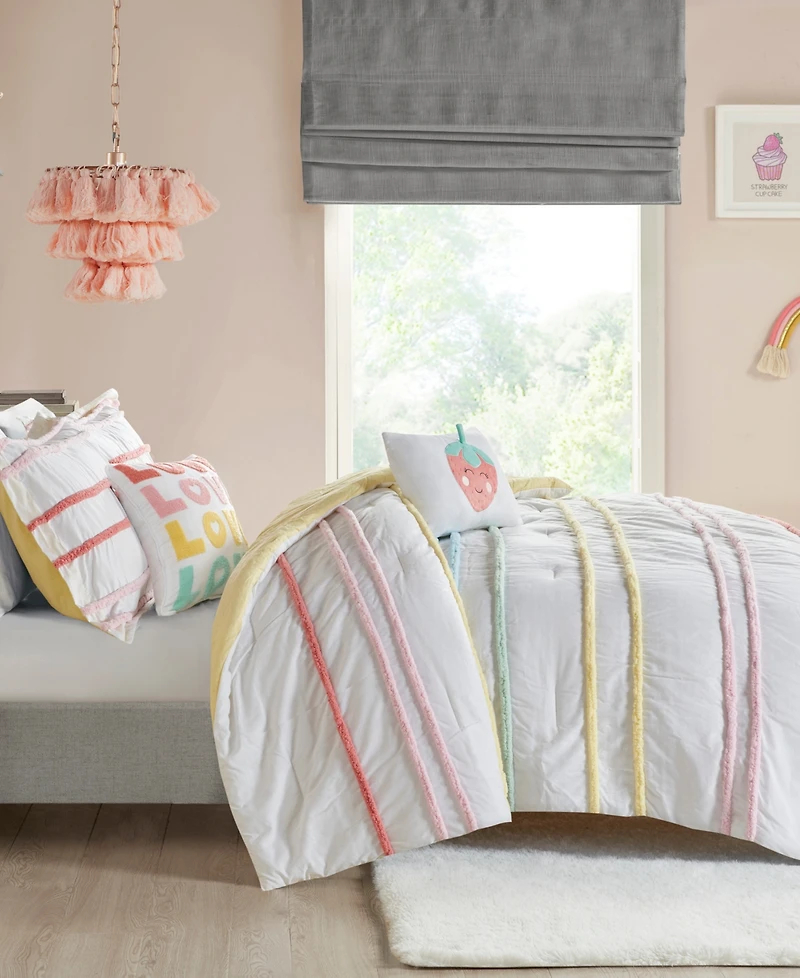 Intelligent Design Haisley Chenille Trim 5-Pc. Duvet Cover Set, Full/Queen