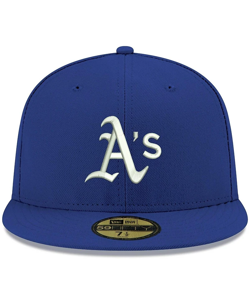 Men's New Era Royal Oakland Athletics Logo White 59FIFTY Fitted Hat