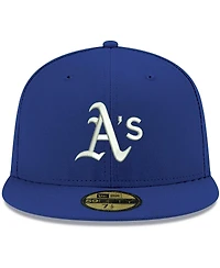 Men's New Era Royal Oakland Athletics Logo White 59FIFTY Fitted Hat