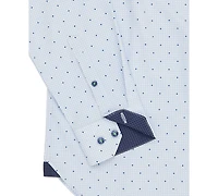 Men's Regular Fit Non-Iron Geo Print Performance Dress Shirt
