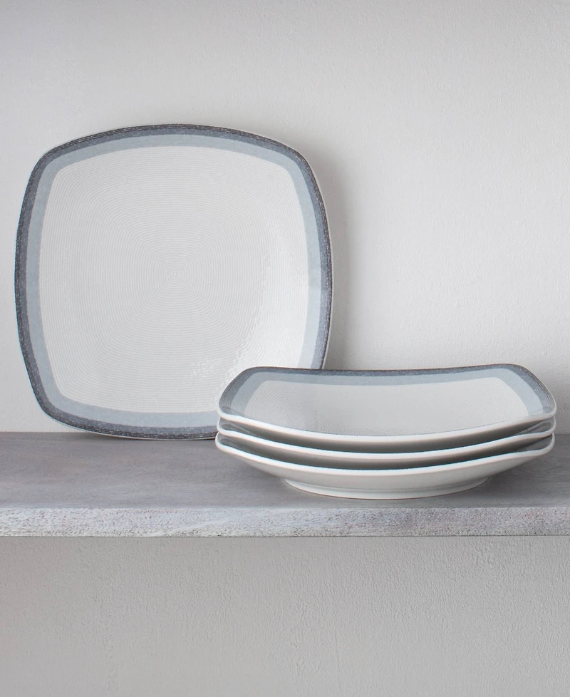 Noritake Colorscapes Layers Square Dinner Plate Set of 4, 10.75"