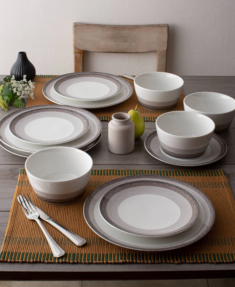 Noritake Colorscapes Canyon Layers 12 Piece Coupe Dinnerware Set