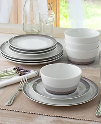 Noritake Colorscapes Canyon Layers 12 Piece Coupe Dinnerware Set
