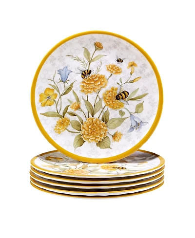 Certified International Bee Sweet Melamine Plate Set, 6 Piece