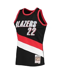 Men's Mitchell & Ness Clyde Drexler Black Portland Trail Blazers 1991-92 Hardwood Classics 75th Anniversary Diamond Swingman Jersey