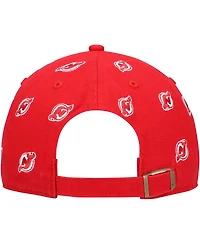 Women's '47 Red New Jersey Devils Confetti Clean Up Logo Adjustable Hat