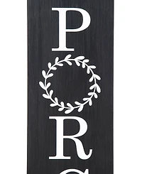 Glitzhome 30" Double Sided Solid Boxed 'Welcome to our Porch' Porch Sign