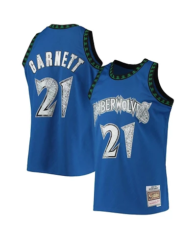 Men's Kevin Garnett Blue Minnesota Timberwolves 2003-04 Hardwood Classics 75th Anniversary Diamond Swingman Jersey