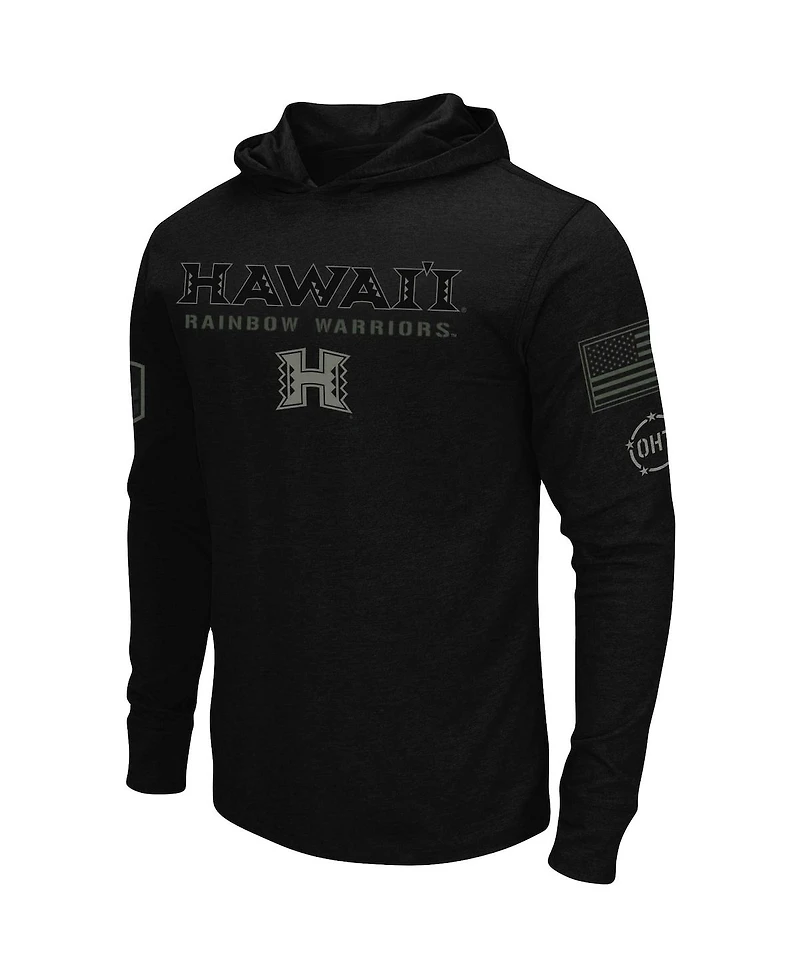 Men's Black Hawaii Warriors Oht Military-Inspired Appreciation Hoodie Long Sleeve T-shirt
