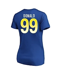 Women's Aaron Donald Royal Los Angeles Rams Super Bowl Lvi Bound Plus Size Name and Number V-Neck T-shirt