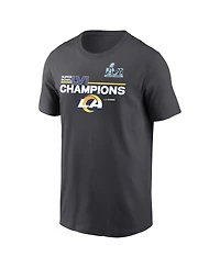 Men's Nike Anthracite Los Angeles Rams Super Bowl Lvi Champions Roster T-shirt