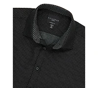 Calabrum Men's Regular Fit Dot Print Wrinkle Free Performance Dress Shirt