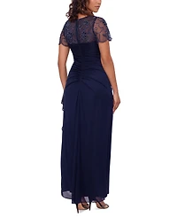 Xscape Beaded Mesh Gown