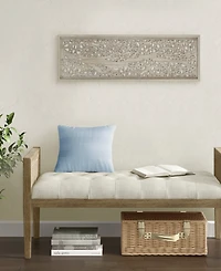 Madison Park Laurel Branches Carved Wood Panel Wall Decor