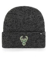 Men's '47 Black Milwaukee Bucks Brain Freeze Cuffed Knit Hat