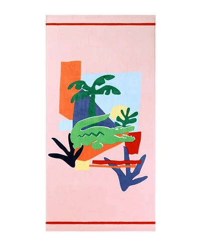 Lacoste Home Palm Croc Cotton Beach Towel