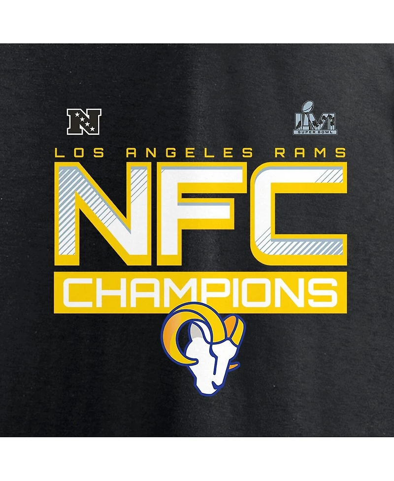 Men's Fanatics Black Los Angeles Rams 2021 Nfc Champions Iconic Slant Long Sleeve T-shirt