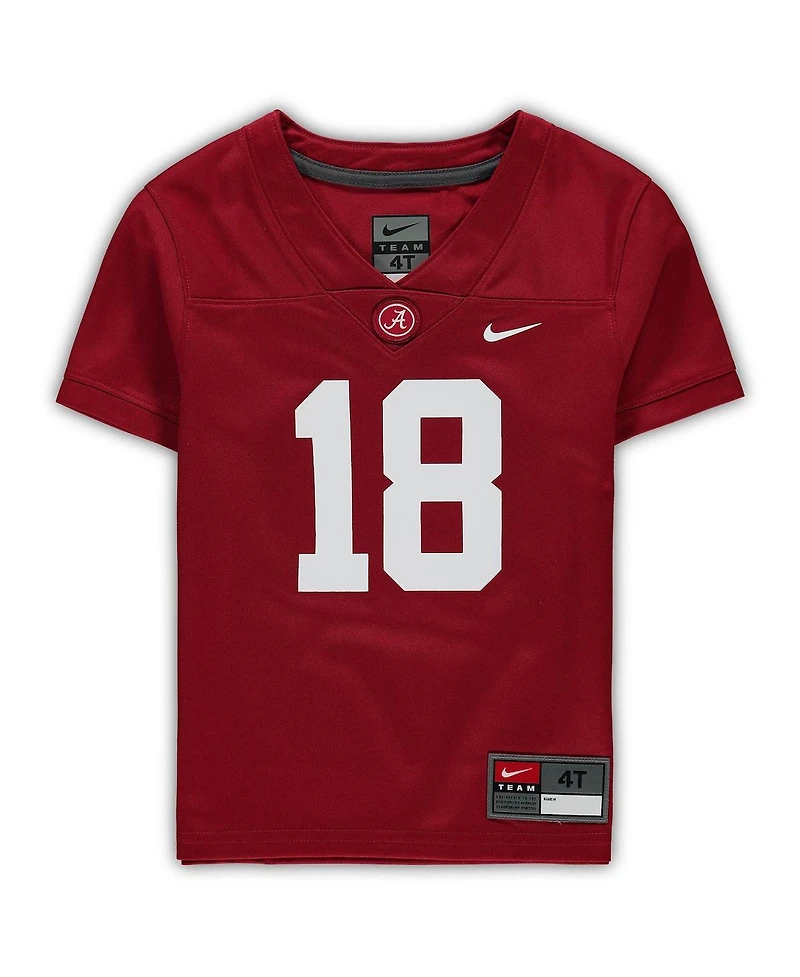 Boys and Girls Toddler Nike #18 Crimson Alabama Crimson Tide Untouchable Football Jersey