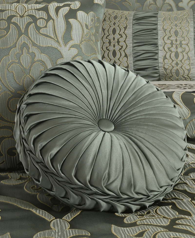J Queen New York Santino Tufted Decorative Pillow, 15" Round