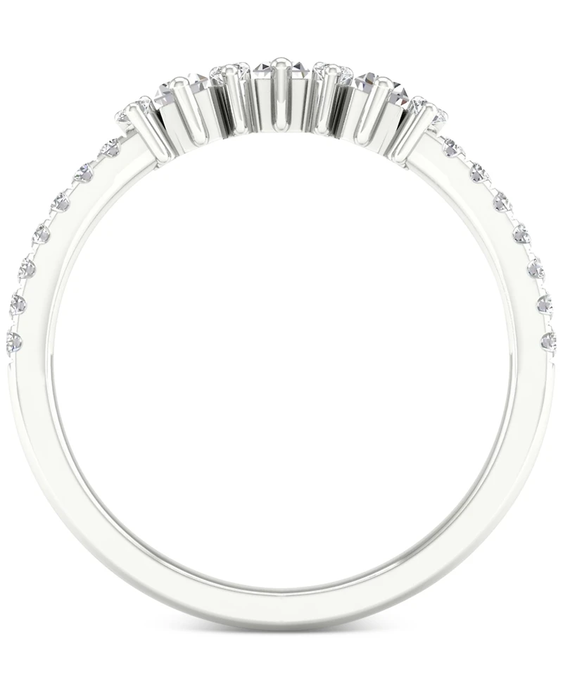 Diamond Baguette & Round Band (1/3 ct. t.w.) in 14k White Gold
