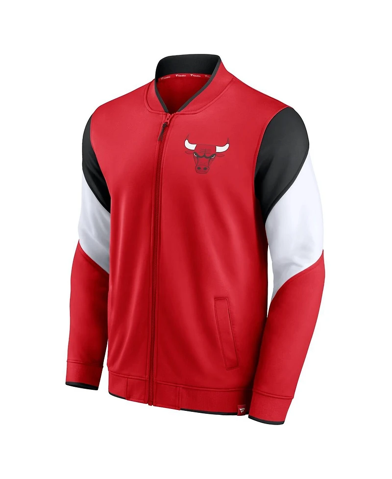 Men's Fanatics Red, Black Chicago Bulls League Best Performance Full-Zip Jacket