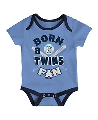 Unisex Infant Navy and Light Blue and Cream Minnesota Twins Future 1 3-Pack Bodysuit Set