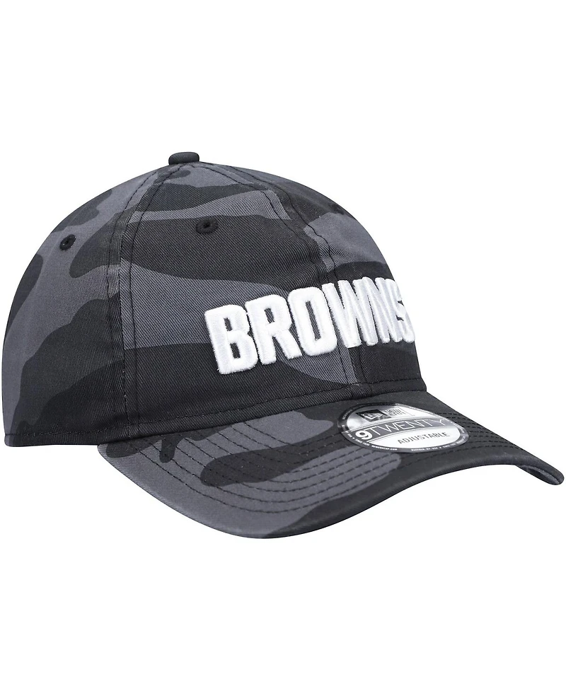 Men's New Era Charcoal Cleveland Browns Camo Core Classic 2.0 9Twenty Adjustable Hat