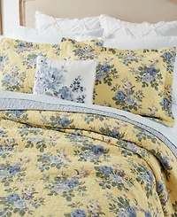 Laura Ashley Linley Cotton Reversible -Pc. Quilt Set