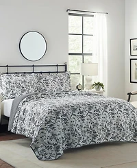Laura Ashley Amberley Cotton Reversible 3-Pc. Quilt Set, King