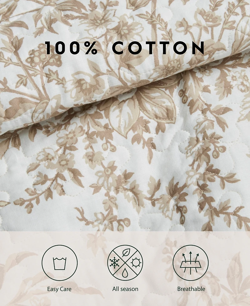 Laura Ashley Bedford Cotton Reversible 3-Pc. Quilt Set, King
