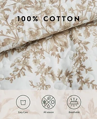 Laura Ashley Bedford Cotton Reversible 3-Pc. Quilt Set, King