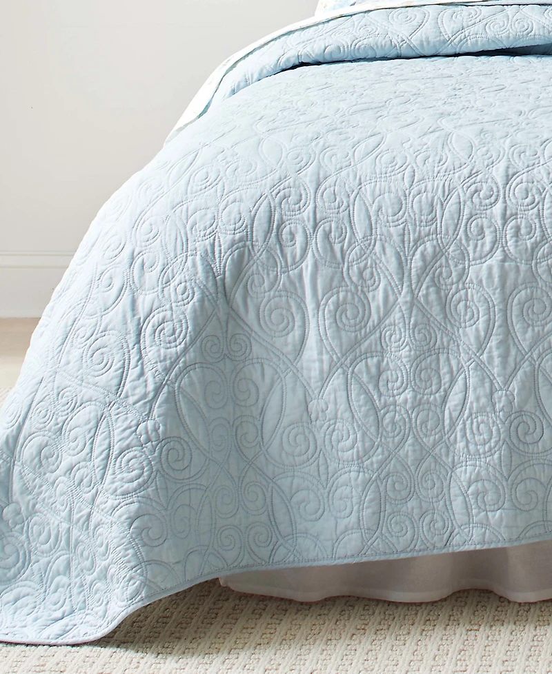 Laura Ashley Felicity Cotton Reversible 3 Piece Quilt Set