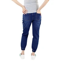 Indigo Poppy Maternity Red Hyper Twill 6 Pocket Skinny Cargo