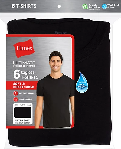 Hanes Men's 6-Pack Ultimate Crewneck Undershirts