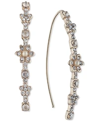 Marchesa Crystal & Imitation Pearl Flower Threader Earrings