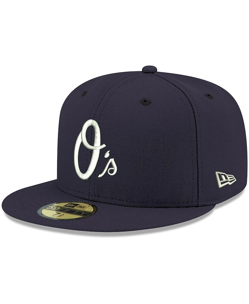 Men's Navy Baltimore Orioles Logo White 59FIFTY Fitted Hat