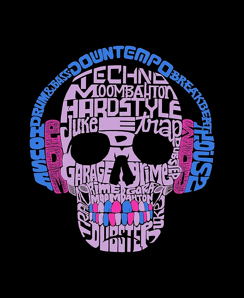 Men's Word Art Styles of Edm Music T-shirt