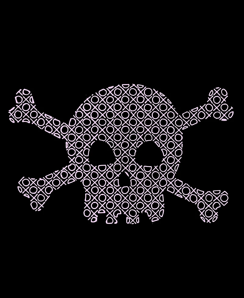 Men's Word Art Long Sleeve Xoxo Skull T-shirt