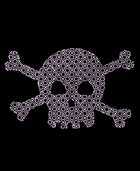 Men's Word Art Long Sleeve Xoxo Skull T-shirt