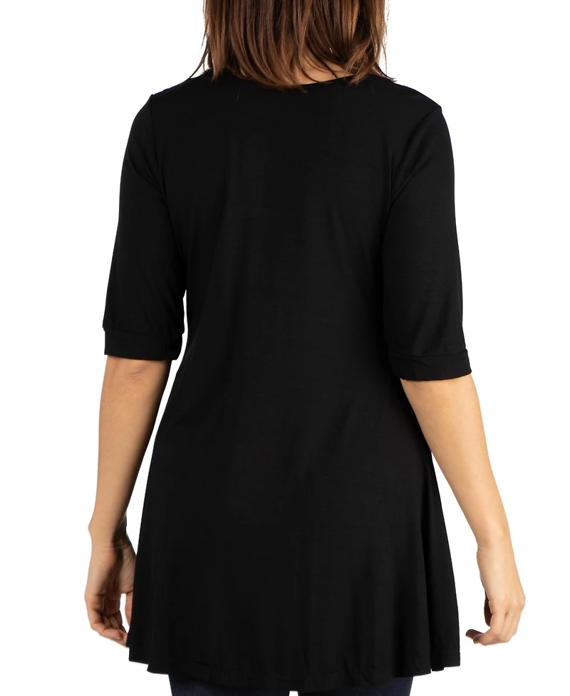 24seven Comfort Apparel Short Sleeve Tunic Top