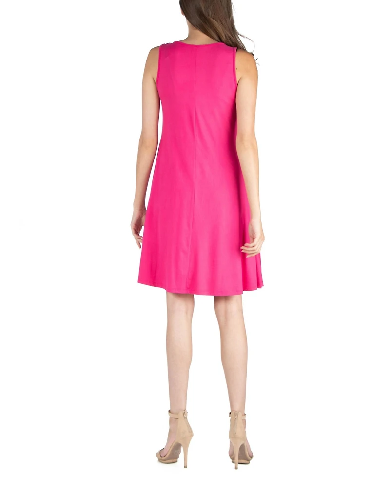 24seven Comfort Apparel Women's Sleeveless A-Line Fit and Flare Skater Dress