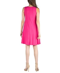 24seven Comfort Apparel Women's Sleeveless A-Line Fit and Flare Skater Dress