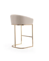 Manhattan Comfort Louvre 3-Piece Leatherette Upholstered Barstool Set