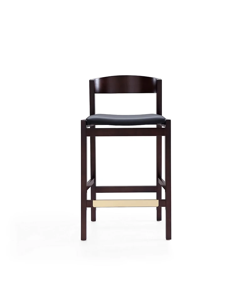 Manhattan Comfort Klismos 3-Piece Leatherette Upholstered Counter Stool Set