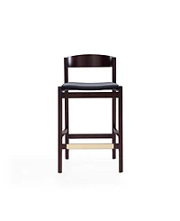 Manhattan Comfort Klismos 3-Piece Leatherette Upholstered Counter Stool Set