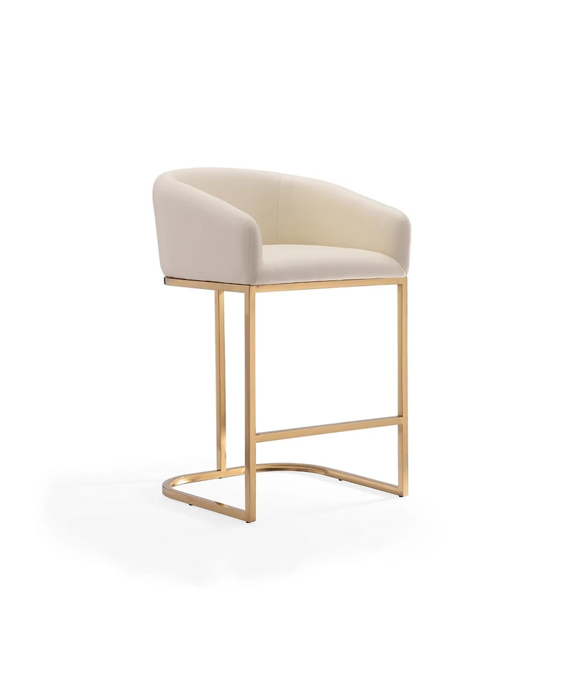 Manhattan Comfort Louvre 3-Piece Leatherette Upholstered Counter Stool Set