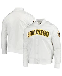 Men's Pro Standard White San Diego Padres Wordmark Satin Full-Snap Jacket