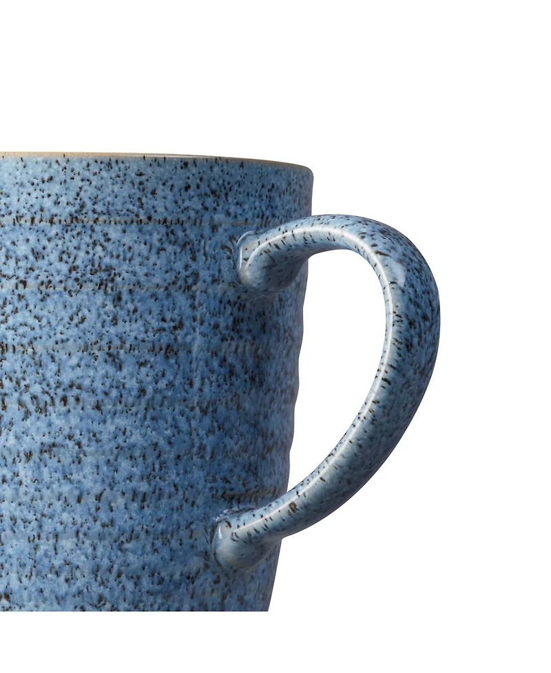 Denby Studio Blue Ridged Mugs, Set of 2
