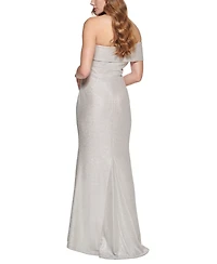 Eliza J Women's One Shoulder Side Tucked Gown